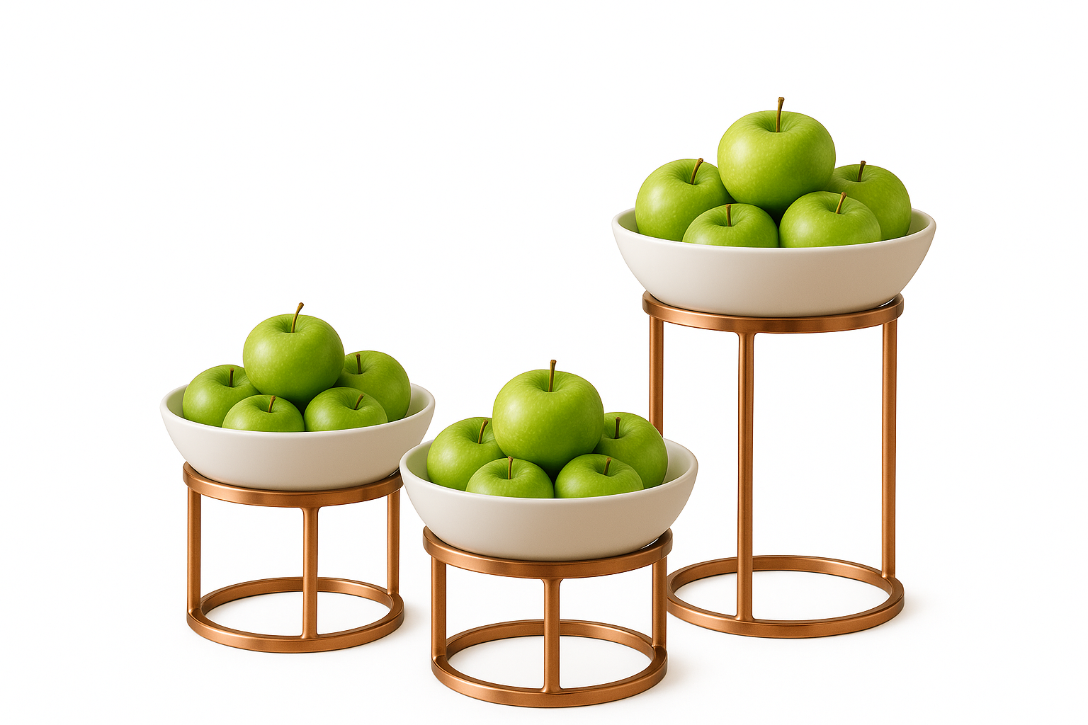 Yuvarlak kafes halka yükseltici, gold ve siyah renk seçenekli sunum standı