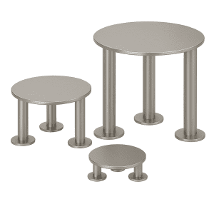 Yuvarlak ünite yükseltici, farklı çap ve yüksekliklerde metal sunum standı