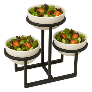 yuvarlak siyah statik metal salatalık standı