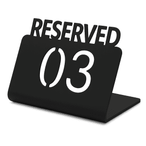 siyah statik masa numara rezerve standı