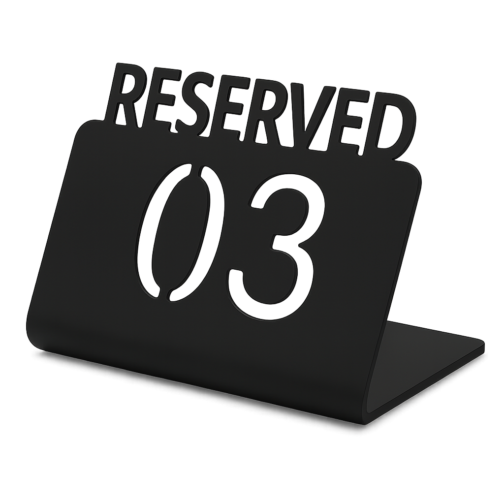 siyah statik masa numara rezerve standı