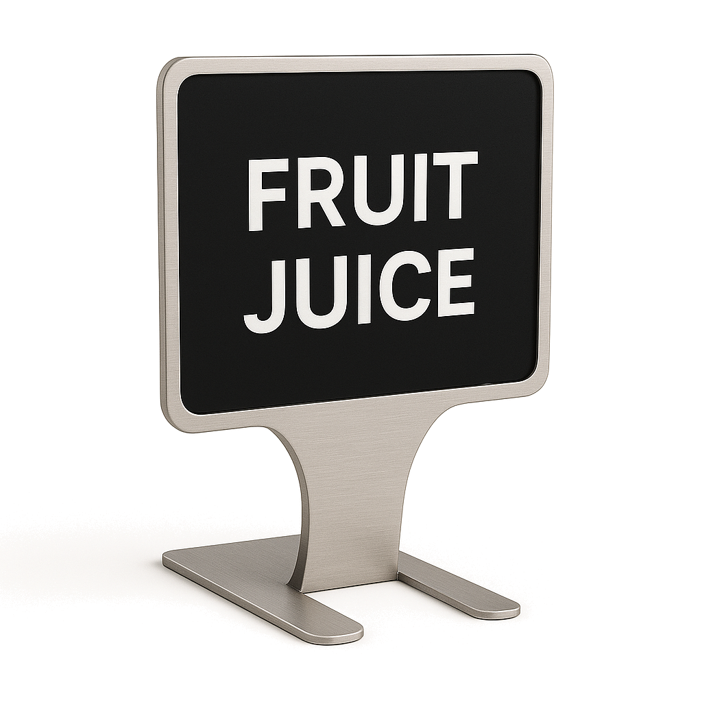 dikdörtgen paslanmaz çelik ayaklı isimlik