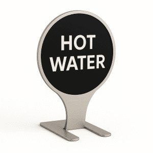 yuvarlak ayaklı paslanmaz çelik isimlik