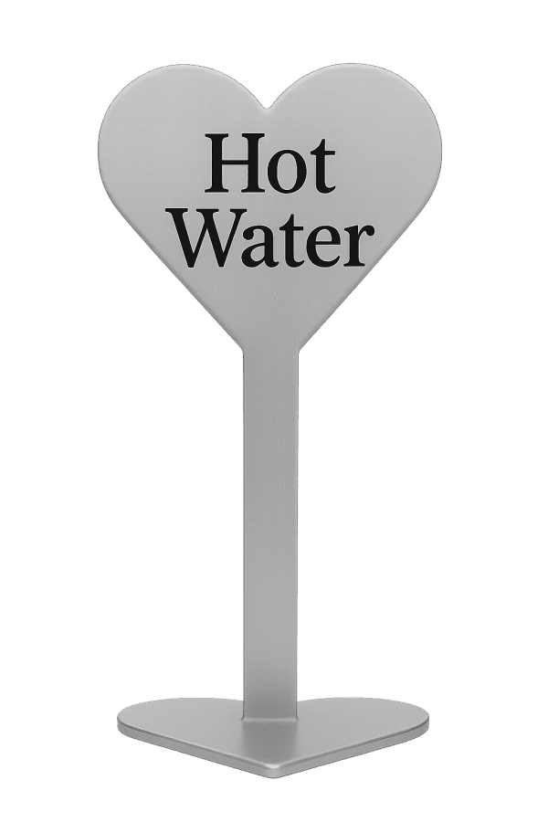 kalp şekilli paslanmaz çelik isimlik