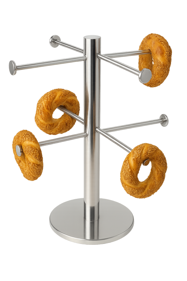 paslanmaz çelik simit standı