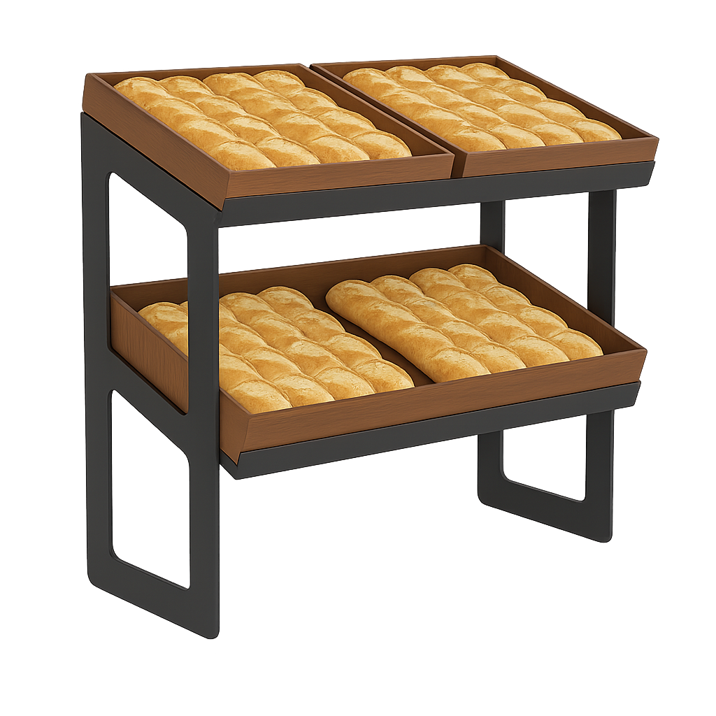 iki katlı paslanmaz çelik ekmek banketi