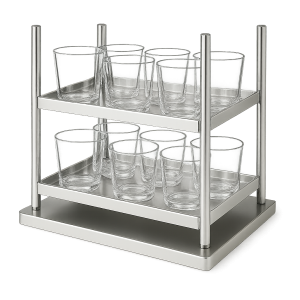 paslanmaz çelik 2 katlı bardak standı