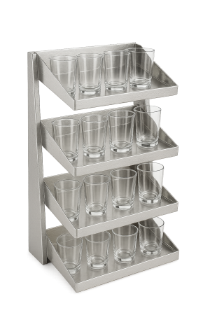 paslanmaz çelik 4 katlı bardak standı