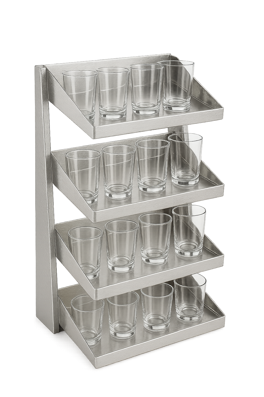 paslanmaz çelik 4 katlı bardak standı