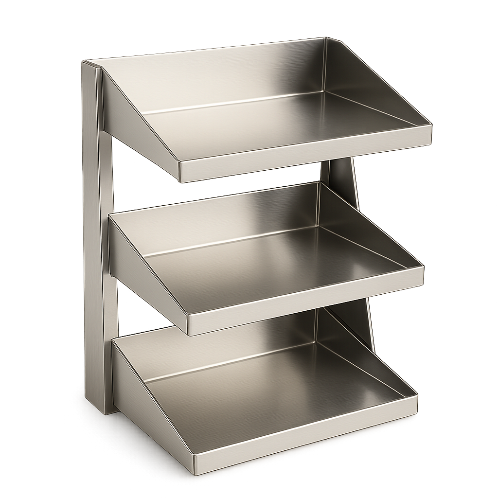 3 katlı paslanmaz çelik bardak standı