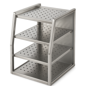 camlı 3 katlı paslanmaz çelik bardak standı