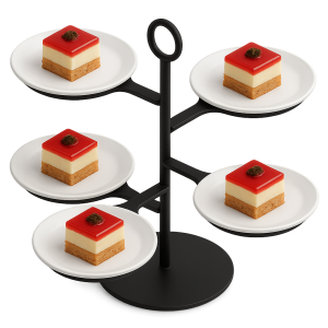 siyah statik çay saati sunum standı