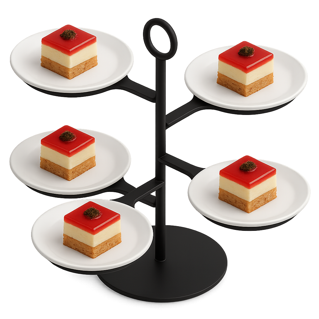 siyah statik çay saati sunum standı