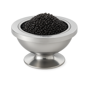 Ayaklı metal havyar ve sos sunum kasesi