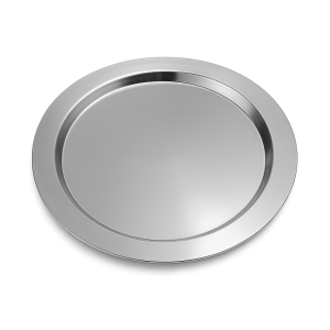 Farklı boylarda yuvarlak metal servis ve sunum tabağı