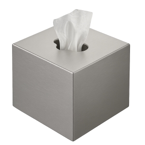 Mat gri renkli kare metal kutu mendil ve peçetelik kapağı