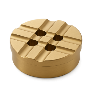 Rüzgar korumalı ızgara kapaklı masif pirinç yuvarlak kül tablası