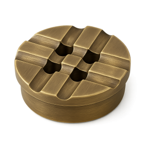 Rüzgar korumalı ızgara kapaklı kaplama pirinç yuvarlak kül tablası