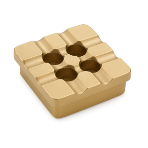 6 farklı renk seçeneği bulunan masif pirinç kare kül tablası serisi (Gold, Gümüş, Bakır, Antik, Nikel, Siyah)