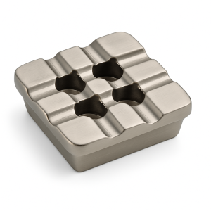 6 farklı renk seçeneği bulunan masif pirinç kare kül tablası serisi (Gold, Gümüş, Bakır, Antik, Nikel, Siyah)