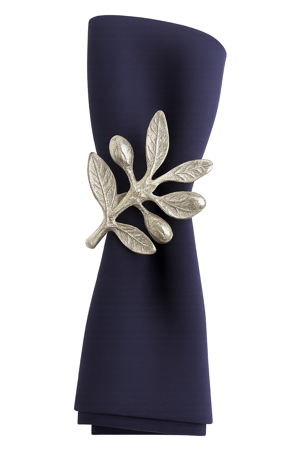 Zeytin dalı ve yaprağı figürlü pirinç metal peçete yüzüğü